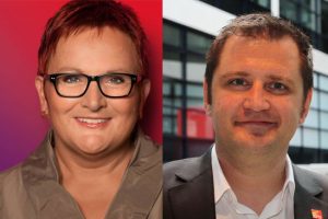 Elke Ferner (AsF) und Ansgar Dittmar (Schwusos)